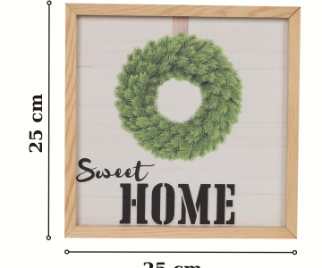 Sweet Home Gerçek Ahşap Çerçeveli Dresuar Mutfak Kahve Köşesi Dekor Tablo (25*25 cm)