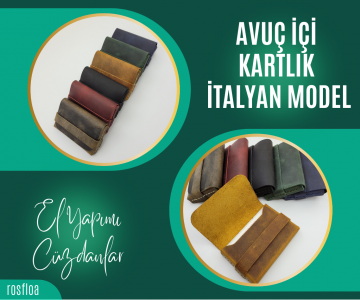 El Yapımı Hakiki Deri İtalyan Cüzdanlar (Avuç İçi Kartlık Model)