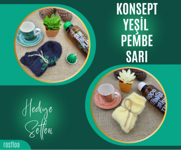 Renk Konsept Hediye Setleri Pembe-Yeşil-Sarı