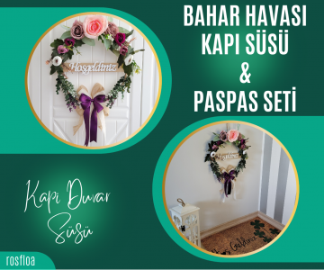 Bahar Havası Kapı Duvar Süsü & Paspas Seti